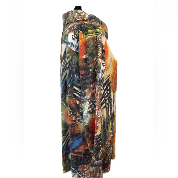 Attitudes by Renee long colorful abstract ladies tunic top size XL‎ stretch - Picture 5 of 10